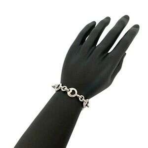 TIFFANY Authentic Silver Heart Charm Bracelet